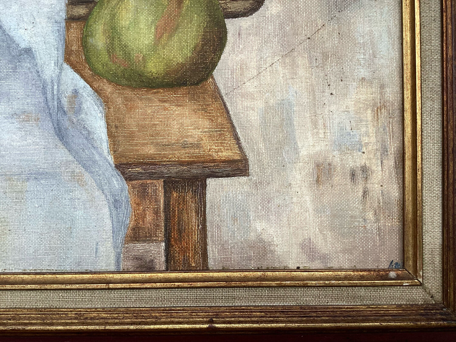 Framed still life painting from the 80s