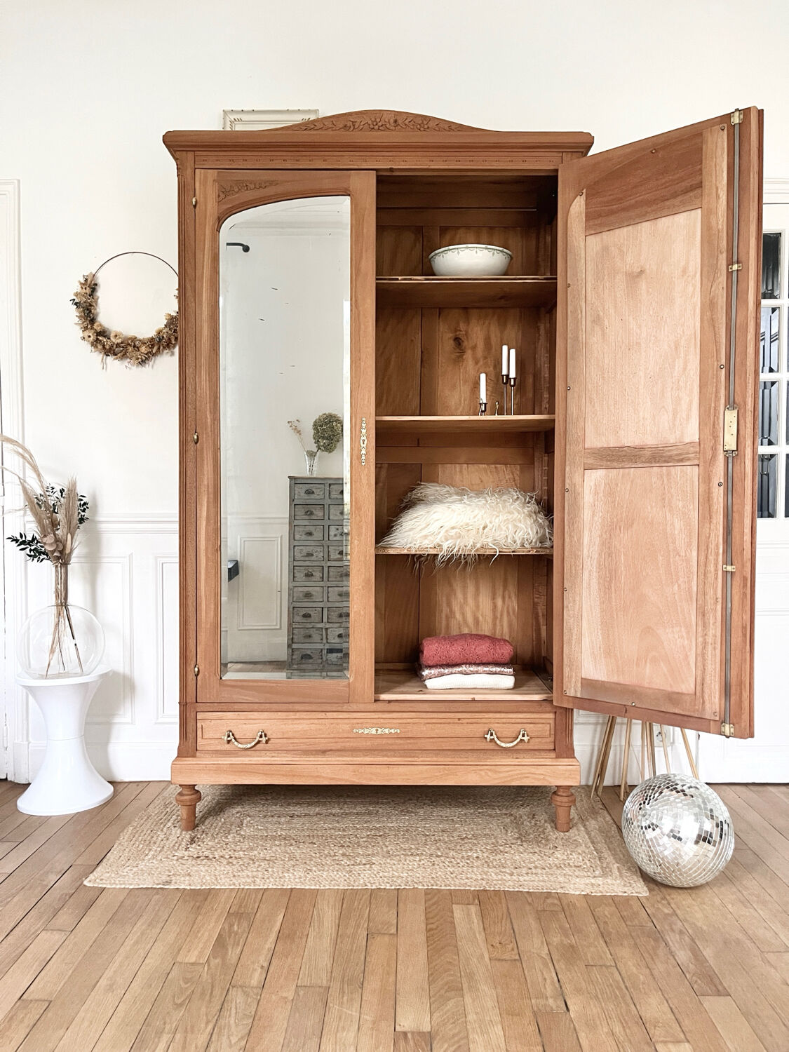 Fully restored mahogany wardrobe