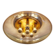 Large ceiling light in brass and blown bubble glass, Glasshütte Limburg, 1970.