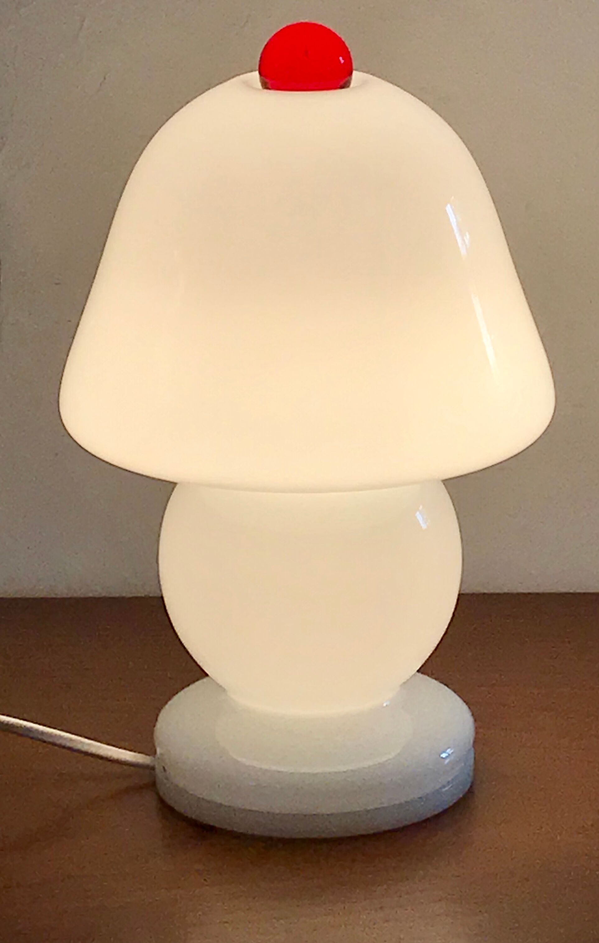 Opaline vintage mushroom lamp