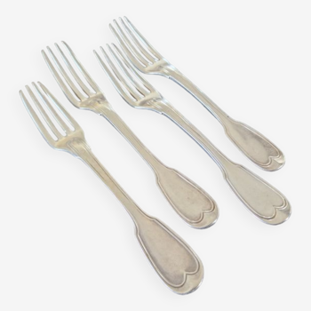 François Dominique Naudin (1805-1840) - Series of 4 table forks - In sterling silver