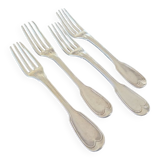 François Dominique Naudin (1805-1840) - Series of 4 table forks - In sterling silver