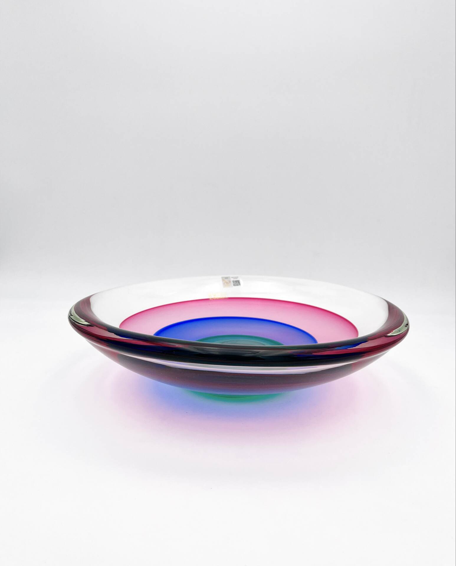 Large Coupe Michele Onesto Oball Sommerso Polychrome 32cm 5.4kg Signed