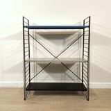 Mid century free standing rack with metal shelves by A. Dekker for Tomado