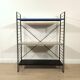 Mid century free standing rack with metal shelves by A. Dekker for Tomado