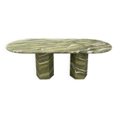Green marble Oval Dining table