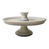Cake tray / standing tray in white porcelain with elegant gold and blue edging