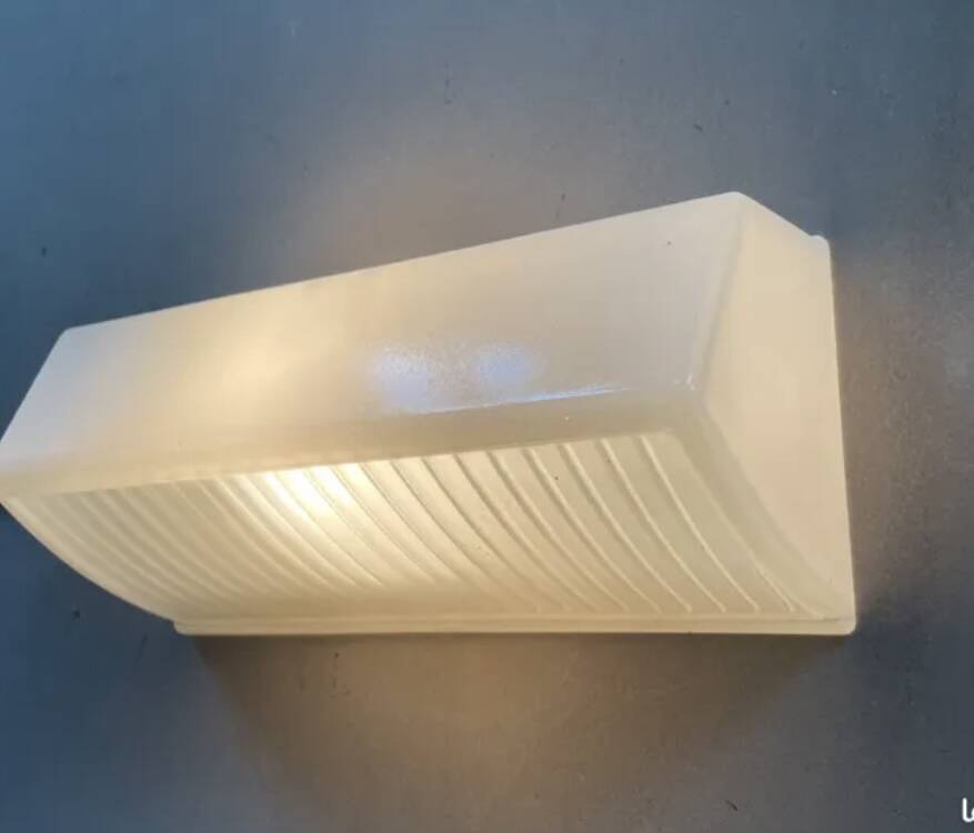 Pair of Holophane Prismopal wall lights, 50s design