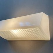 Pair of Holophane Prismopal wall lights, 1950s design.