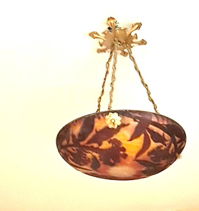 Daum Nancy Art Nouveau Ceiling Chandelier Pendant Light France 1900 Art Object