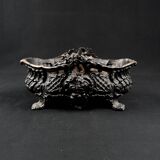 Antique black cast iron planter from the late 19th century Rocaille style