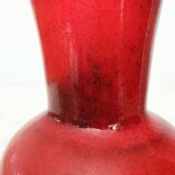Vintage KIL Ceramic Vase: Red & Brown Lava Glaze, 1970s Yugoslavia