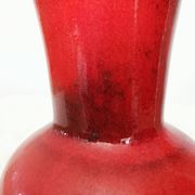 Vintage KIL Ceramic Vase: Red & Brown Lava Glaze, 1970s Yugoslavia