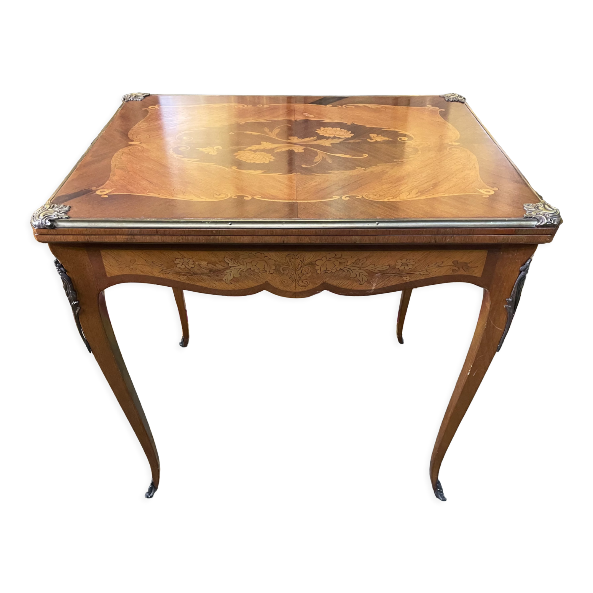 Louis XV style marquetry games table