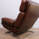 Un fauteuil lounge Nucleus en cuir marron Tetrad vintage des années 50.