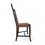 4 x elm dining chair with a carved back frame in a rosette / France / 1890-1900
