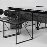 Tesi table & six Seconda 602 chairs by Mario Botta, edit by Alias