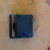 Old round wooden clock, vintage 70