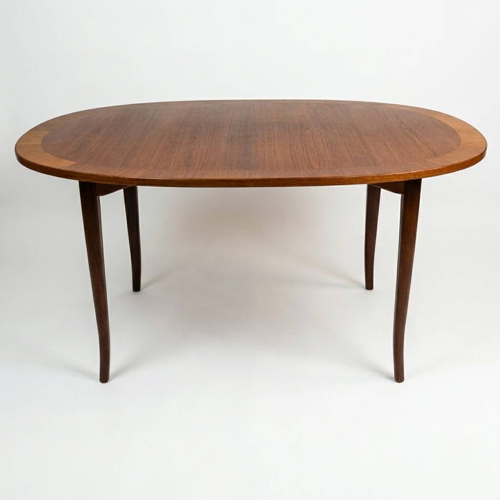 Scandinavian table "Ovalen" in birch, stamped Carl Malmsten, Sweden, 1960s.