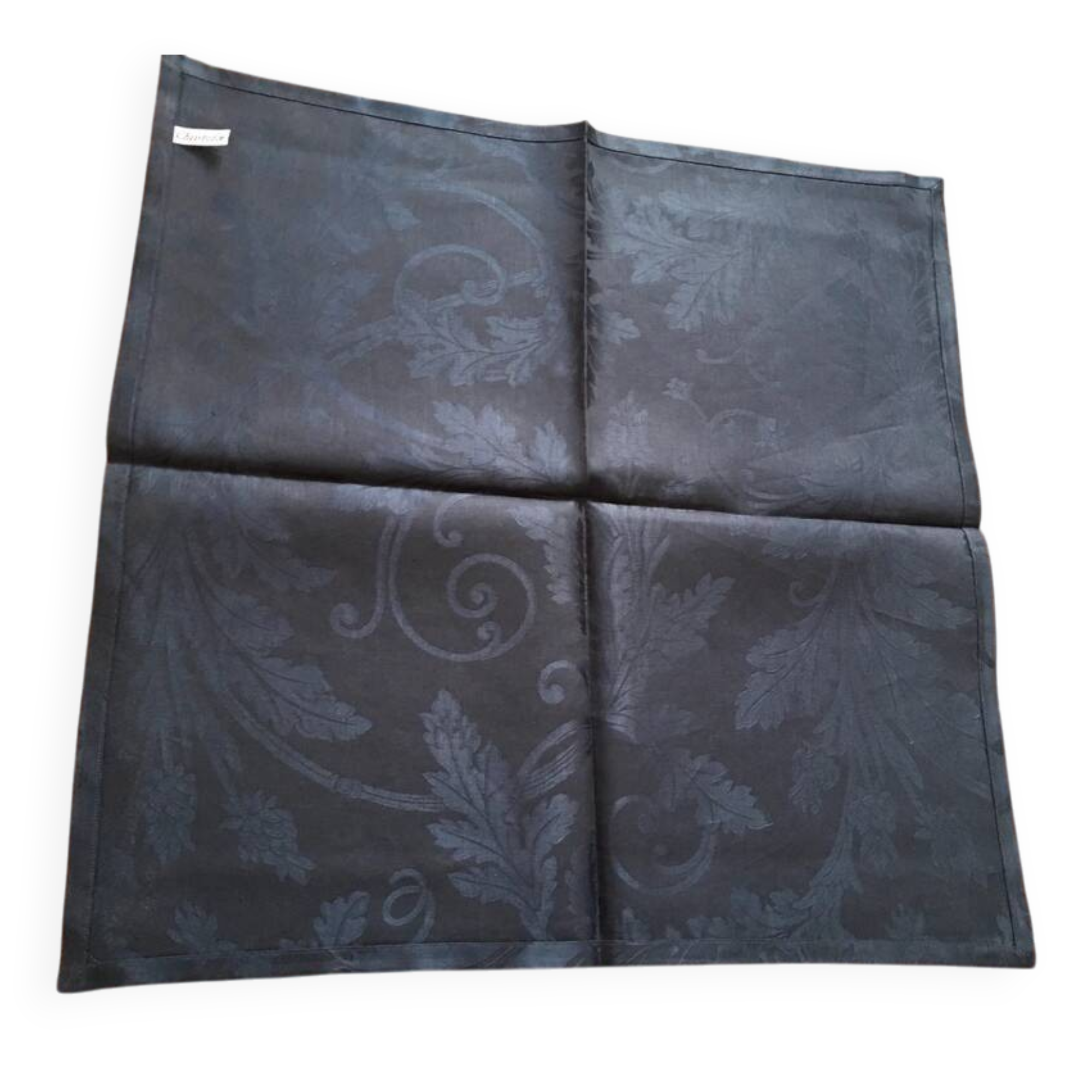 Serviette Christofle "Orangerie" Lin & Coton Bleu Marine