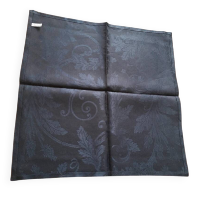 Serviette Christofle ''Orangerie'' Lin & Coton Bleu Marine