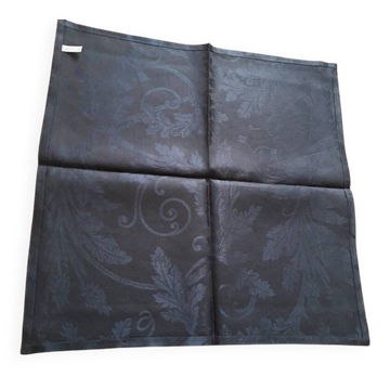 Serviette Christofle "Orangerie" Lin & Coton Bleu Marine