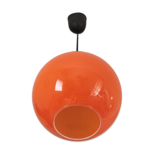 Suspension boule opaline - orange
