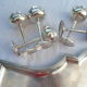 SERVICE A LIQUEUR /VERRINES IN MET. ARGENTE 11 VERRES HIS PLATEAU decoration godrons