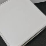 Vintage,white cubed side or coffee tableon wheels