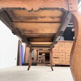 19th century walnut drapery table 2m1