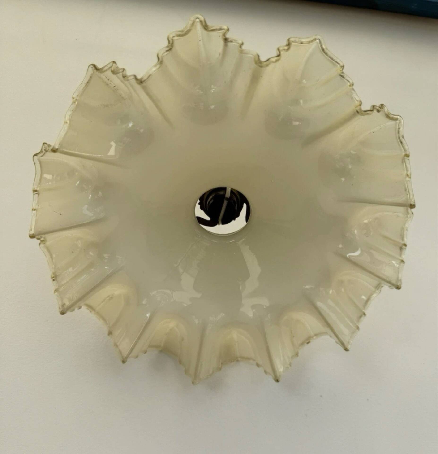 Vintage pleated glass lace lampshade ceiling light