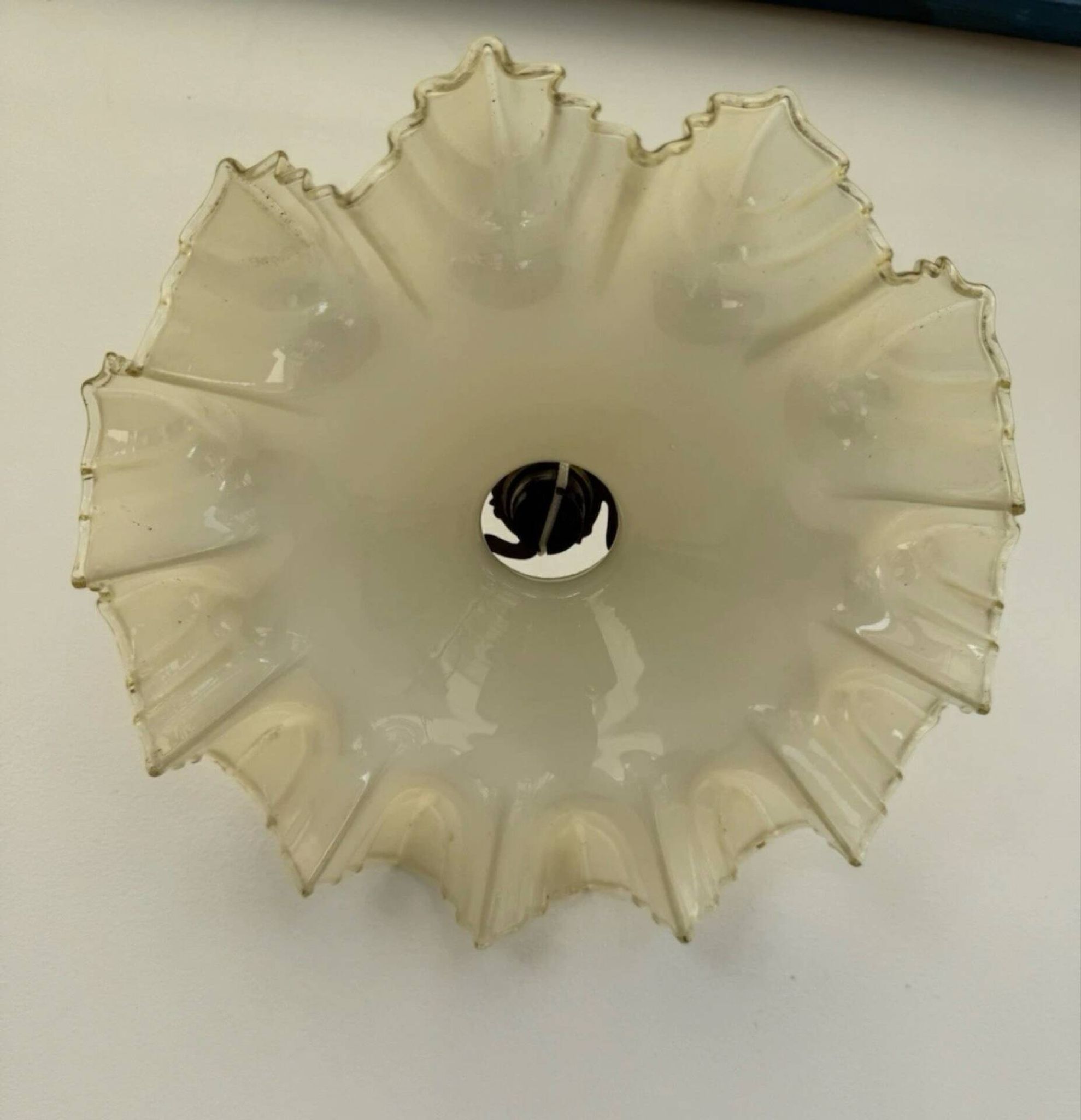 Vintage pleated glass lace lampshade ceiling light