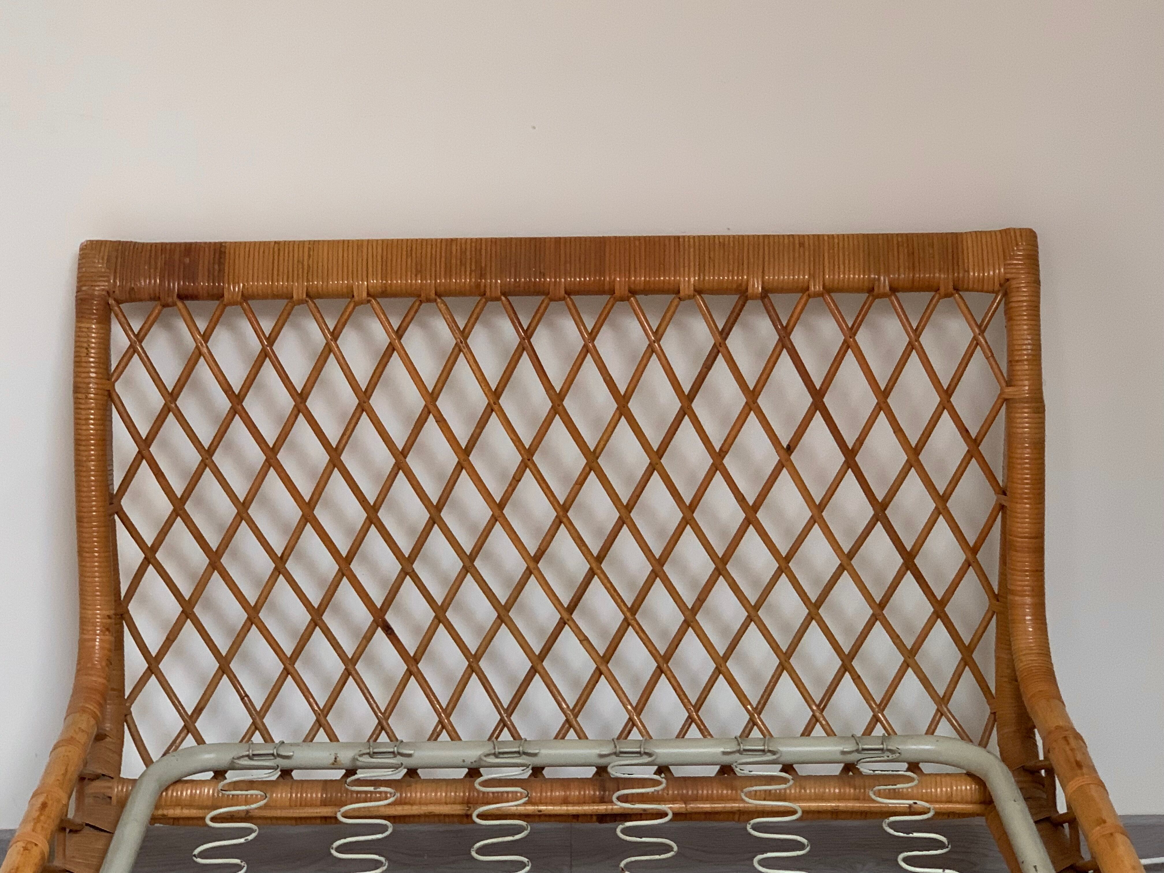 Daybed rattan bench bed 1950