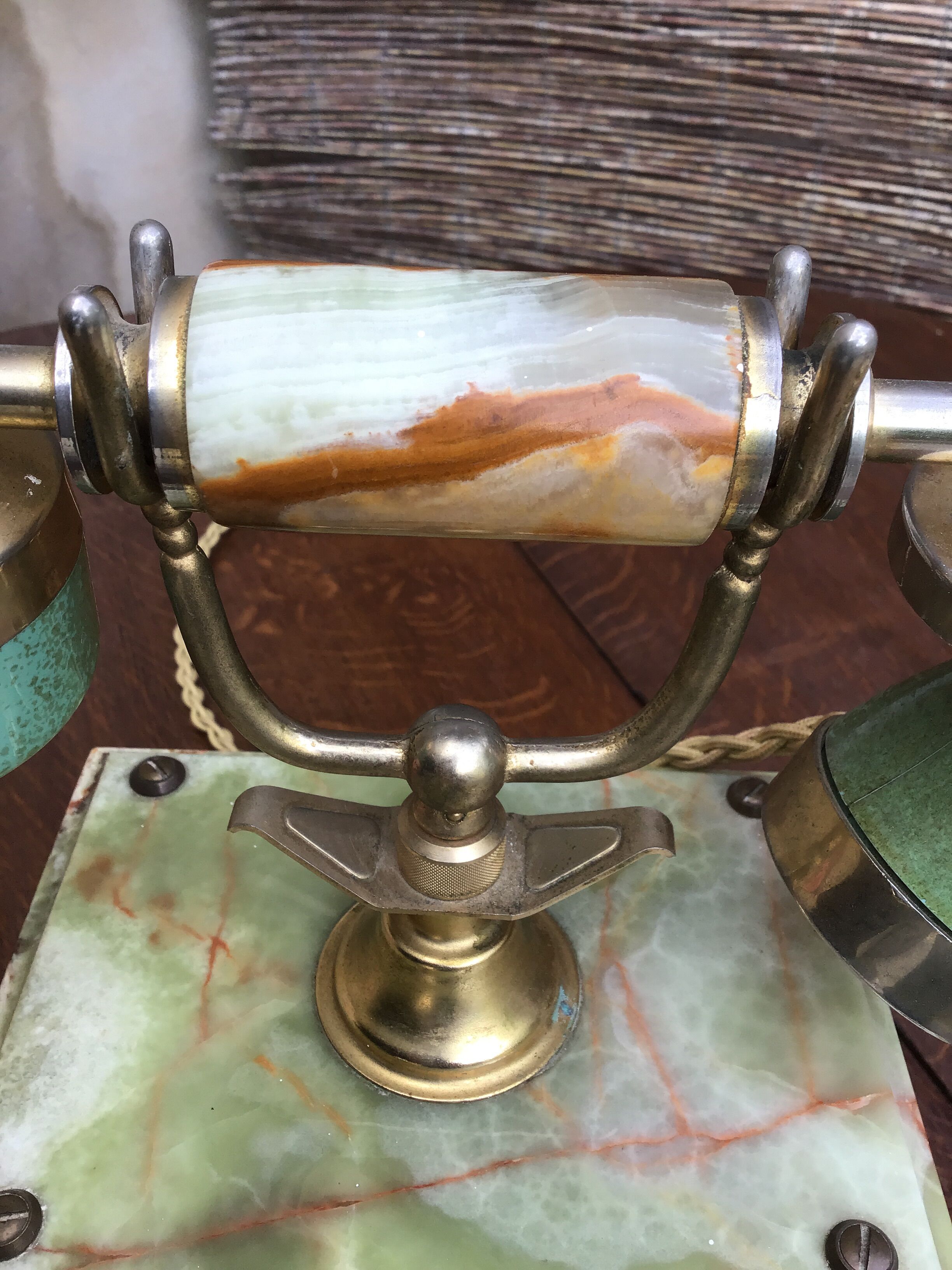 Gold-plated marble and metal phone