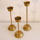 Set of 3 Scandinavian brass candle holders 1970