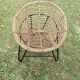 Pair of mid century bamboo and iron pod chairs, 1960s