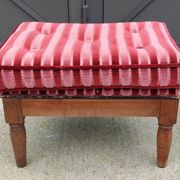 Old armchair and its Louis XVI style footrest/velvet covering
