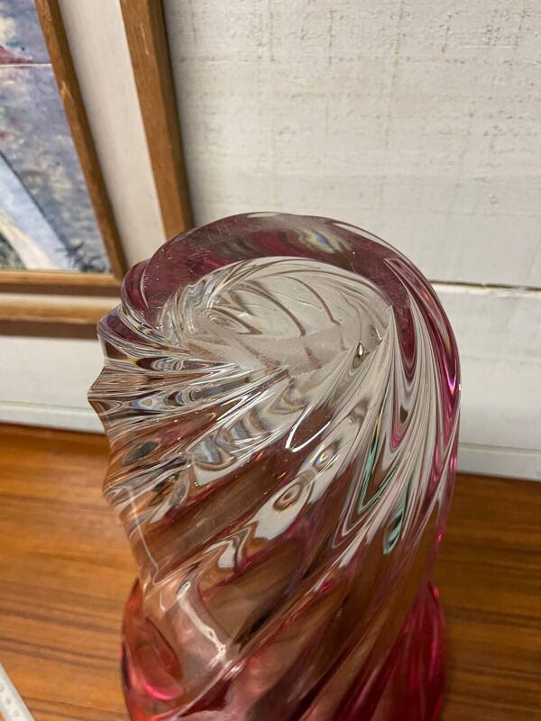 Vase bicolore cristal val saint Lambert