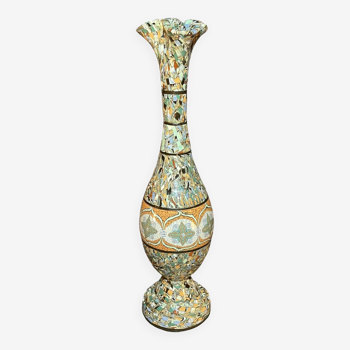 Large ceramic vase by jean gerbino for vallauris (46cm), nériage mosaic technique, 1930s