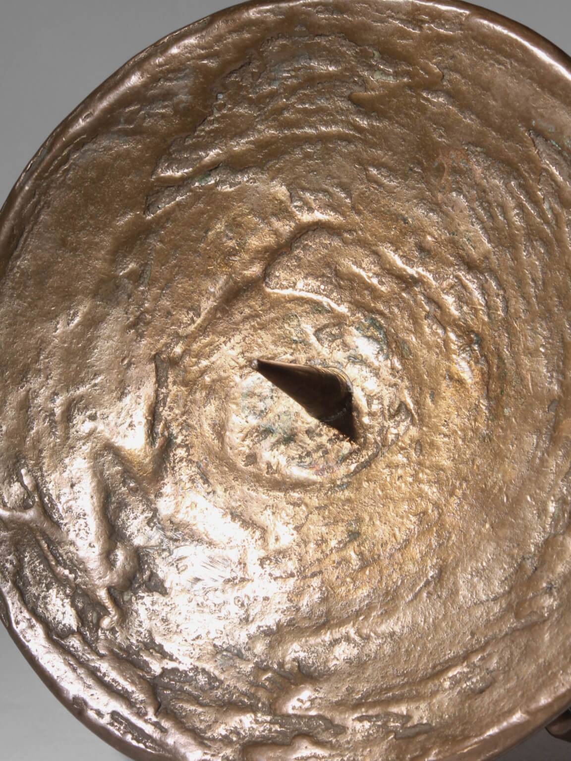 Brutalist Massive Bronze Candle Holder, 1960s