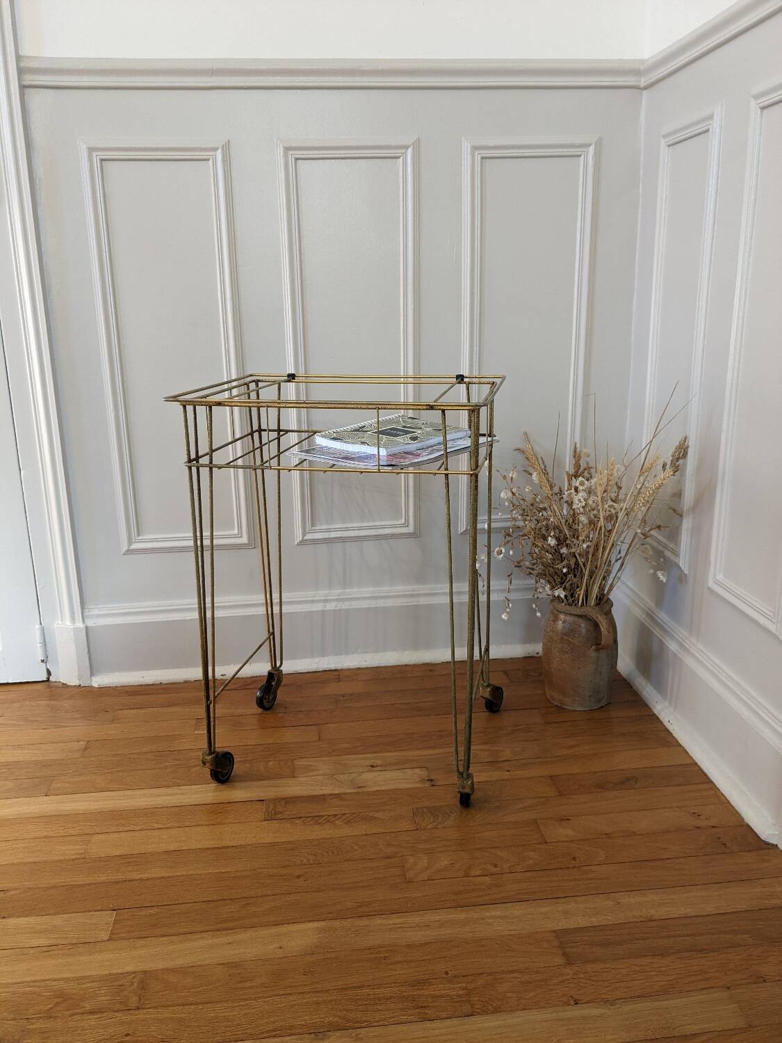 Metal serving trolley