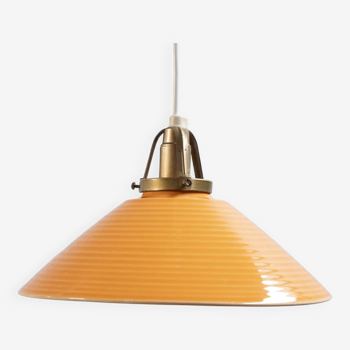 Lampe à Suspension Orange en Céramique par Søholm, 1960s Danemark
