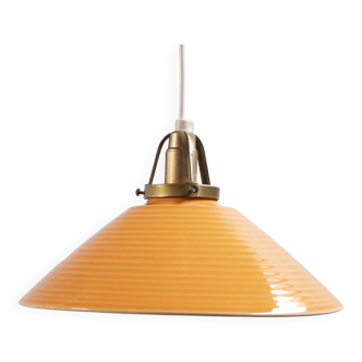 Lampe à Suspension Orange en Céramique par Søholm, 1960s Danemark