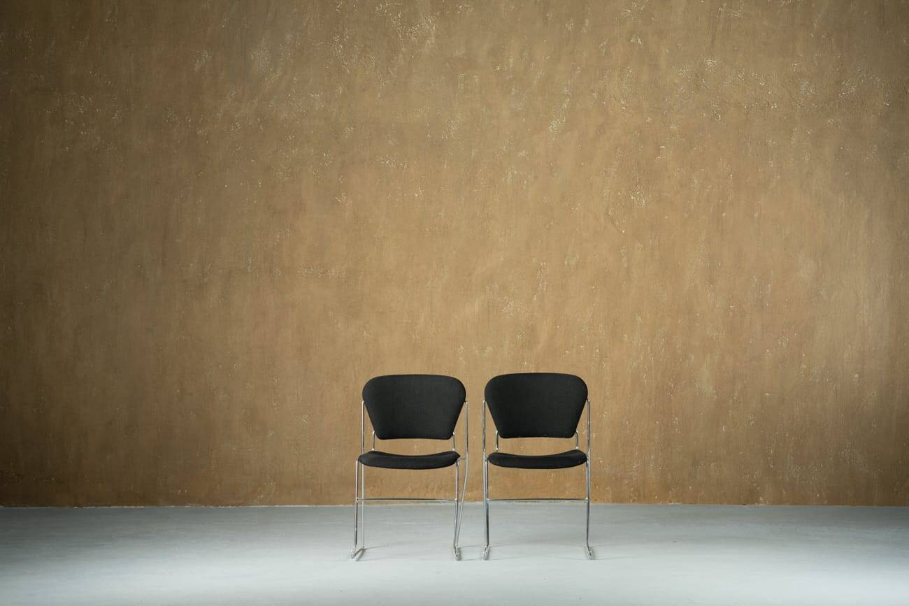 Black chair with metal frame by Perry, UK, 1990s