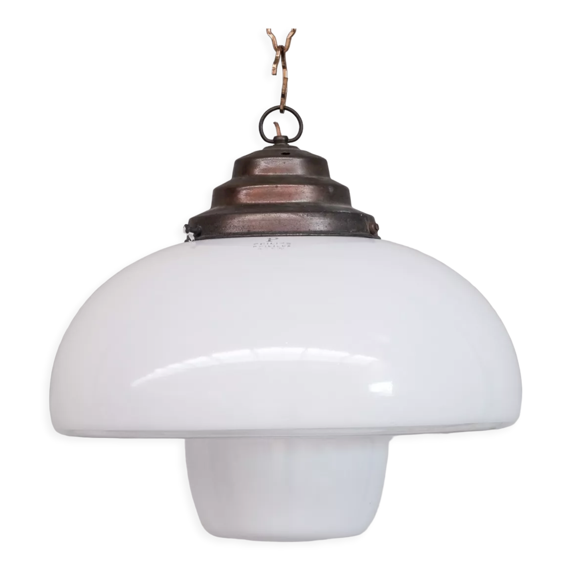 Mid-century three tone glass philips pendant light