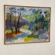 Original Swedish oil on canvas – “Saltsjöbadssommer” by Gustaf Höglund – 1969 – vintage & framed – 51 × 67 cm