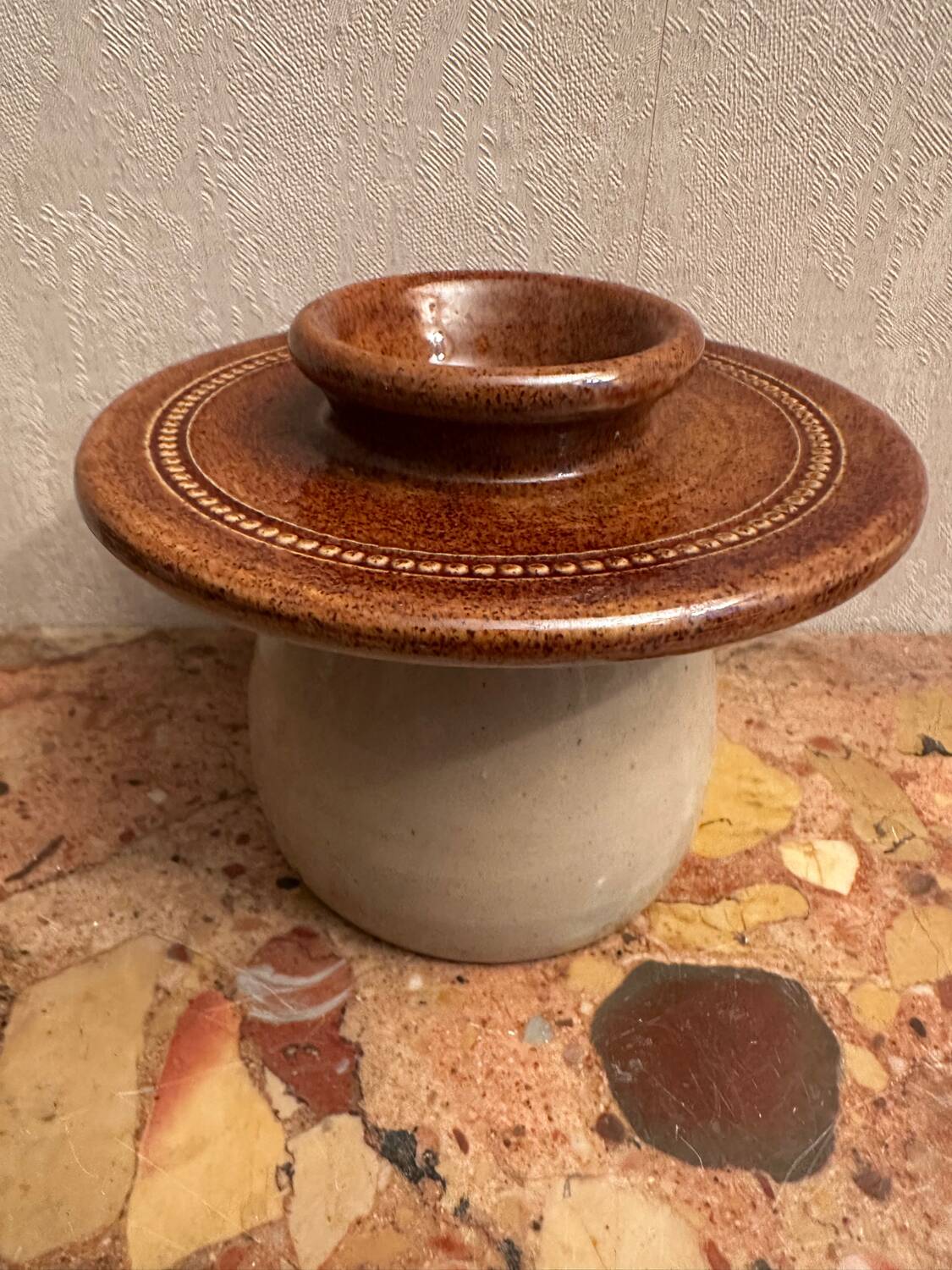 Berry pottery water butter dish
