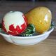 Small vintage fruit bowl in majolica – fruit decoration – 1950s/60s