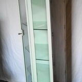 Painted metal ophthalmologist's corner display case, early 20th century