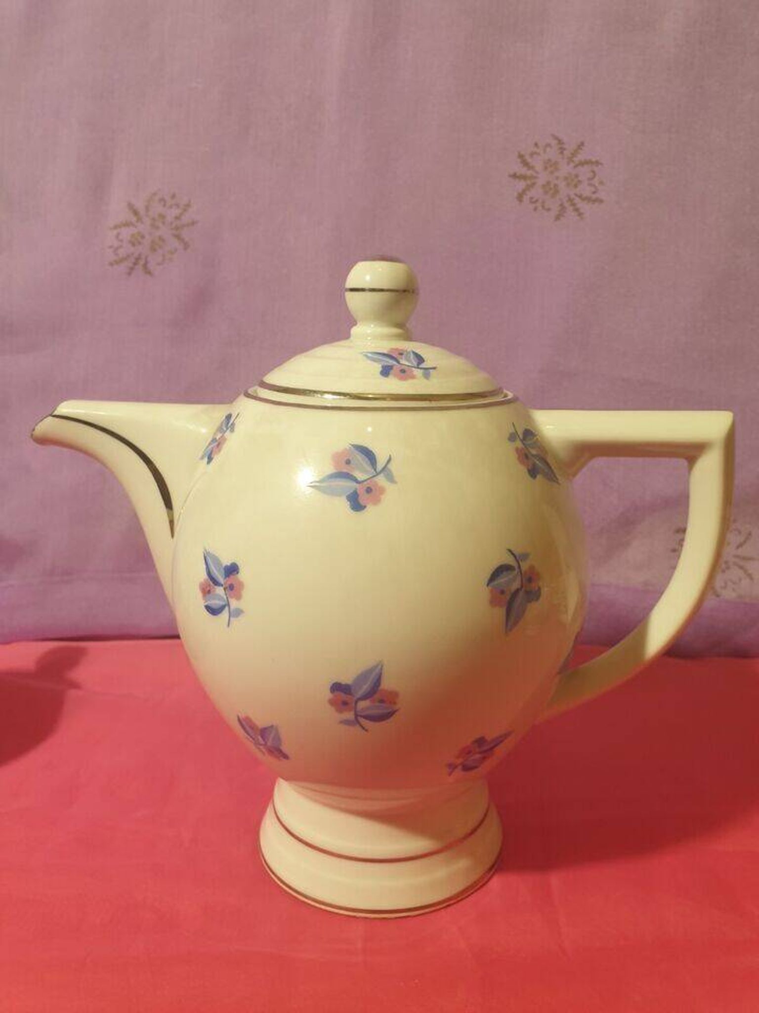 Coffee service 13 pieces Limoges Unique Letourneur Salmon pretty model